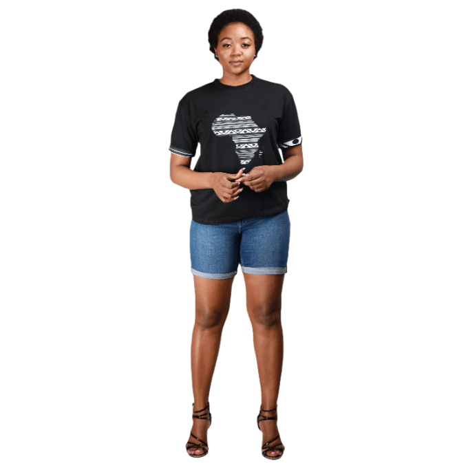 Black Xhosa Africa Map Shirt by Tribe Afrique Tribe Afrique