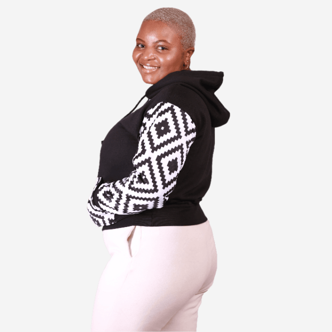 Xhosa Puzzle Sleeves African Hoodie - Black Tribe Afrique