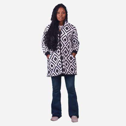 Xhosa Puzzle Long Jacket with Removable hood Tribe Afrique