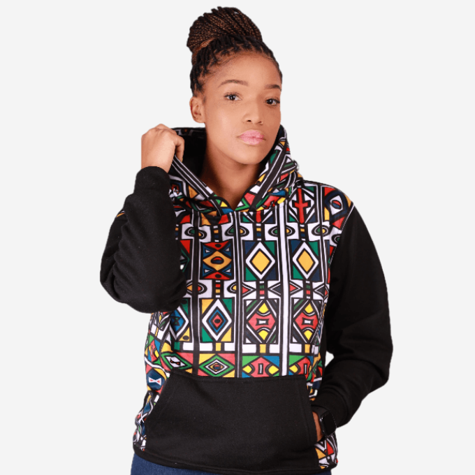 Black Ndebele Reloaded Hoodie Tribe Afrique