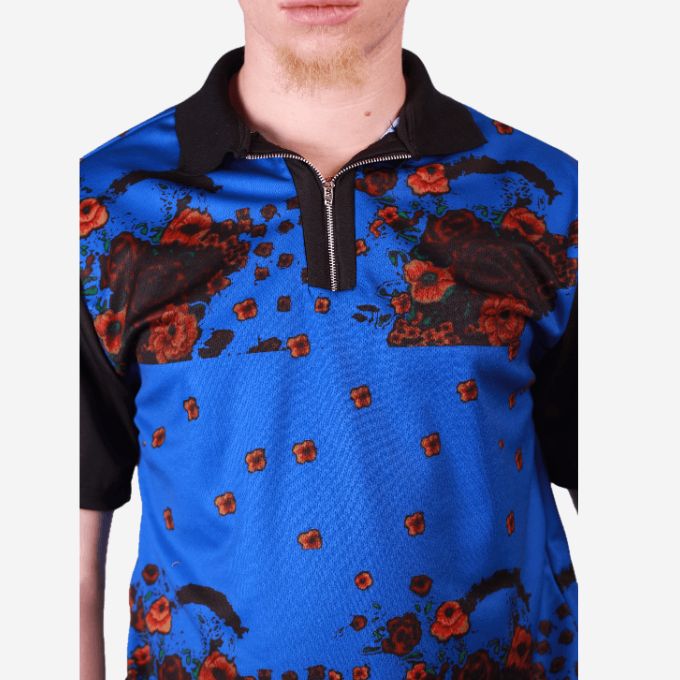 Blue Tsonga African Golf Shirt Tribe Afrique