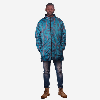 Green Sotho Long Jacket with Removable hood Tribe Afrique