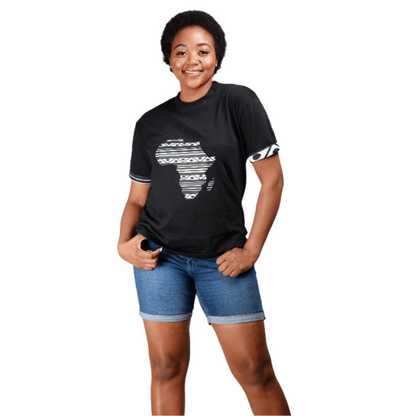 Black Xhosa Africa Map Shirt by Tribe Afrique Tribe Afrique
