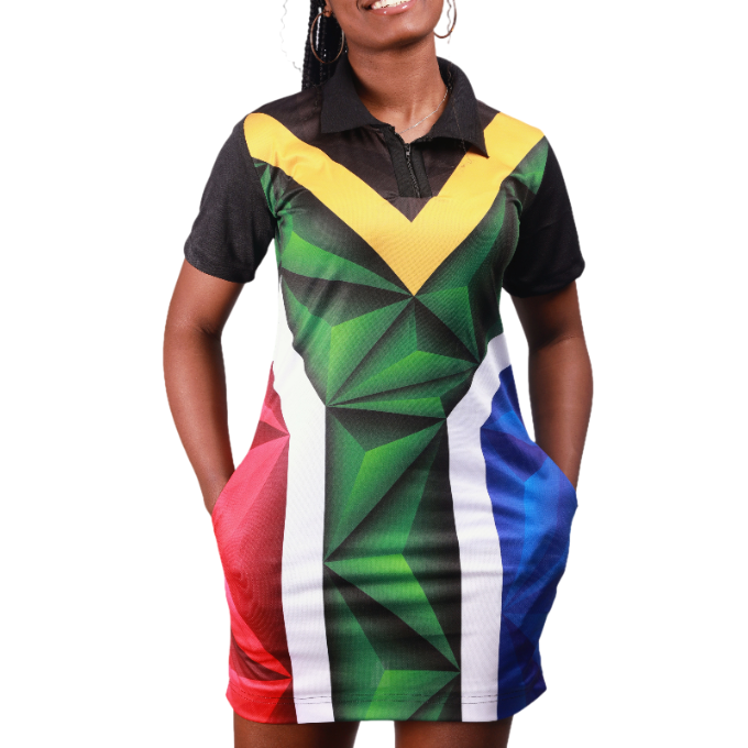 Proudly South African Flag Heritage African Golfer Dress Tribe Afrique