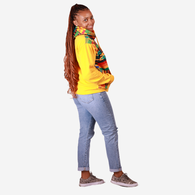 New Kente Yellow African Hoodie Tribe Afrique