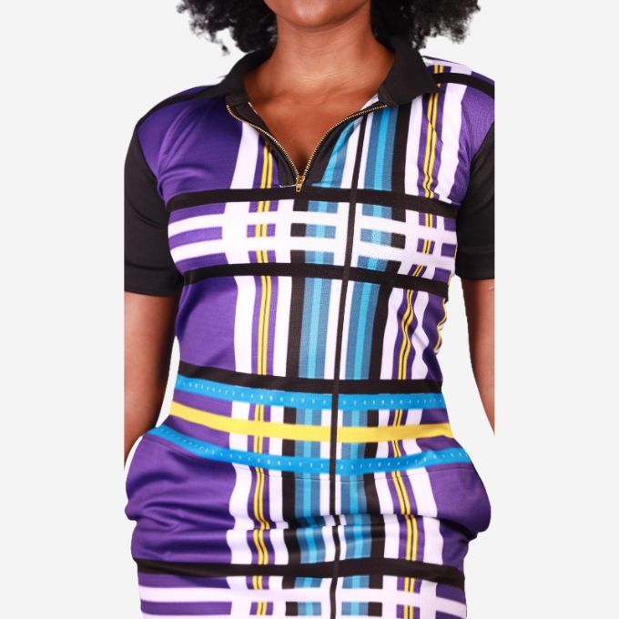 Purple Venda African Golfer Dress Tribe Afrique