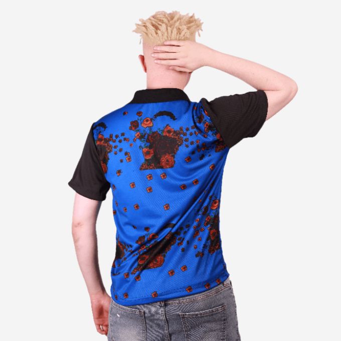 Blue Tsonga African Golf Shirt Tribe Afrique