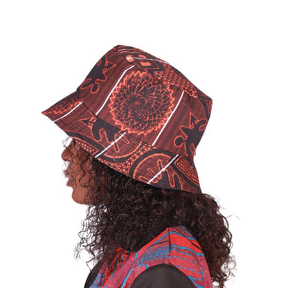Orange Sotho African Bucket Hats by Tribe Afrique Tribe Afrique
