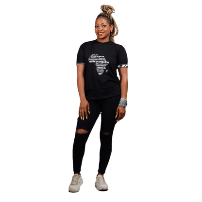 Black Xhosa Africa Map Shirt by Tribe Afrique Tribe Afrique