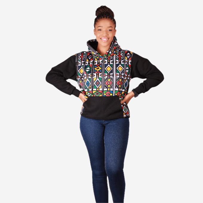 Black Ndebele Reloaded Hoodie Tribe Afrique