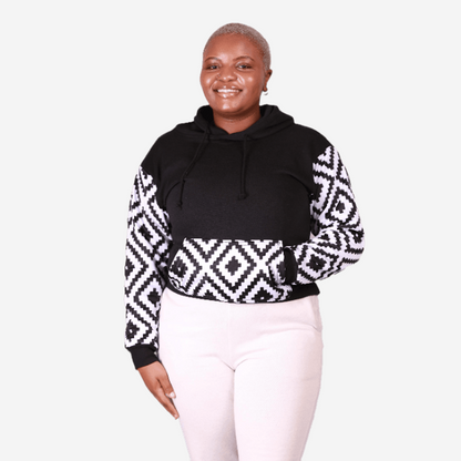 Xhosa Puzzle Sleeves African Hoodie - Black Tribe Afrique