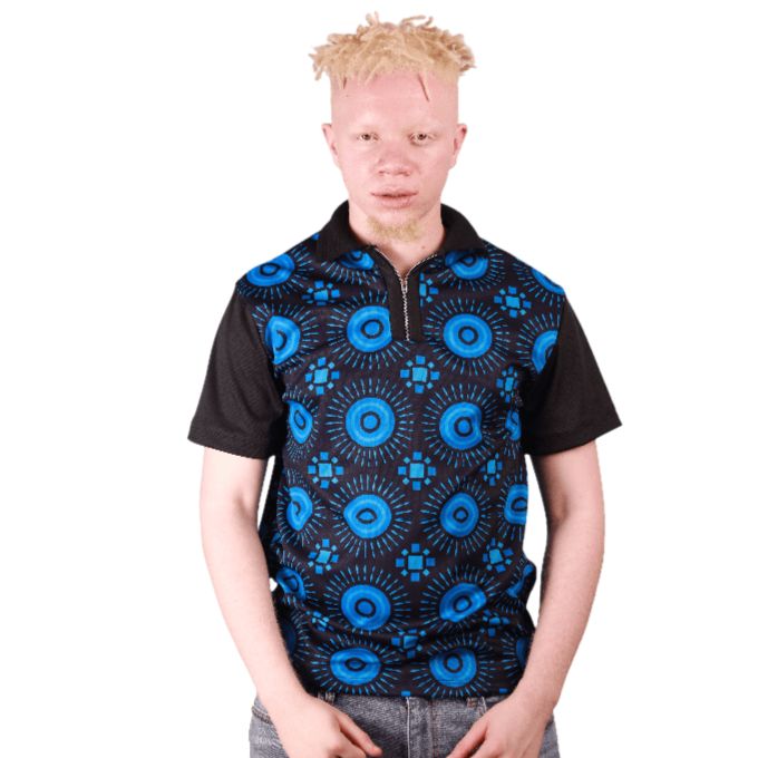 Blue Shweshwe African Golf Shirt Tribe Afrique