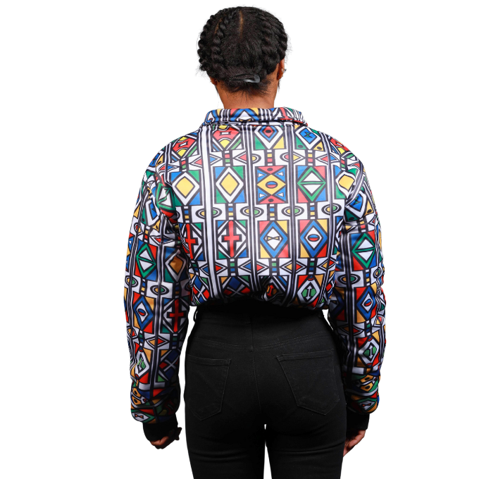 Ndebele Reloaded African Crop Jacket by Tribe Afrique