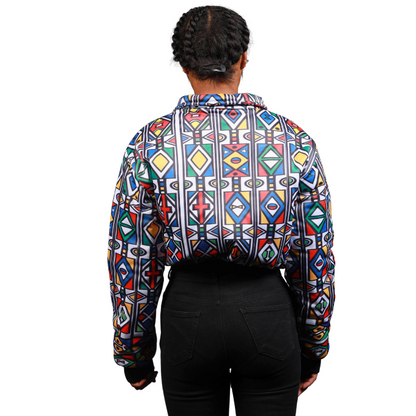 Ndebele Reloaded African Crop Jacket by Tribe Afrique