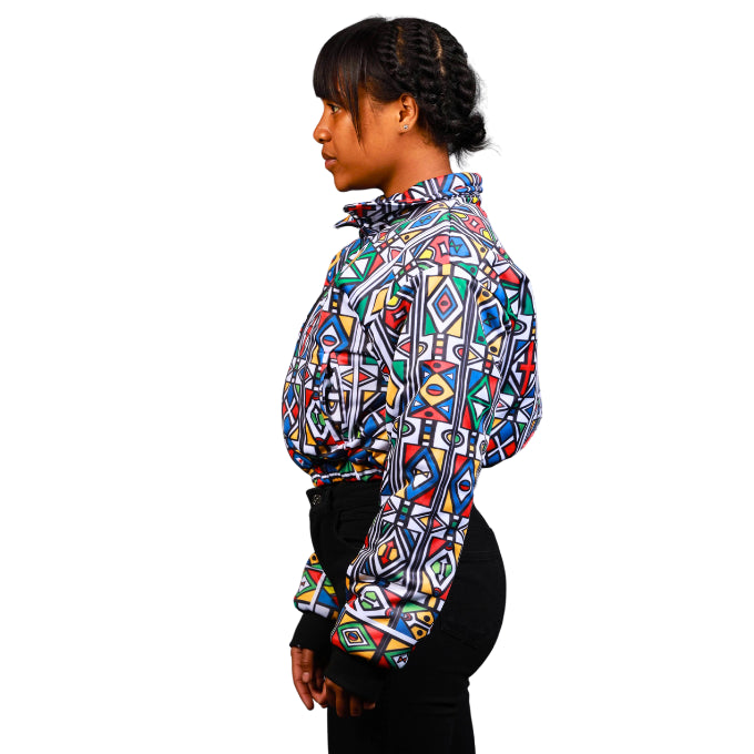 Ndebele Reloaded African Crop Jacket by Tribe Afrique