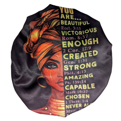 African Mintah Christian Affirmations Satin Bonnet - Tribe Afrique