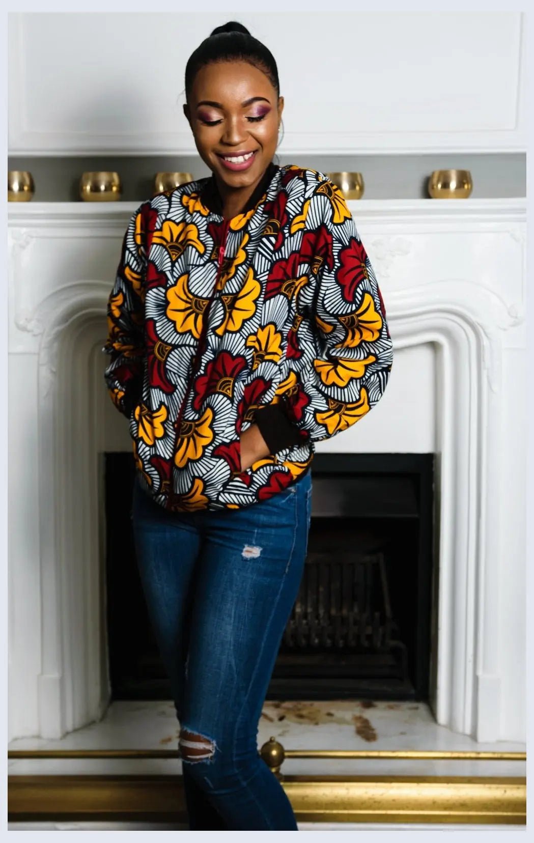 African Omanba  Ankara Bomber Jackets Tribe Afrique