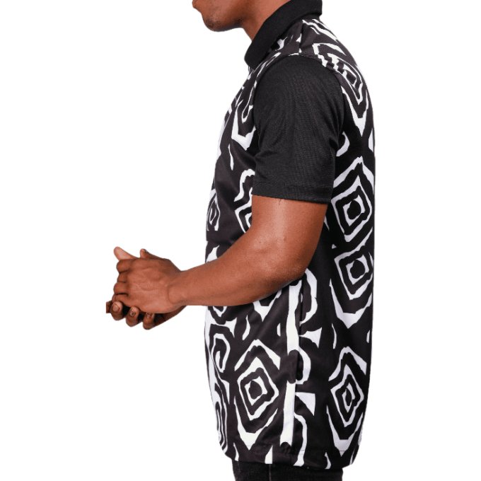 African Zebra Print African Heritage Golf Shirt by Tribe Afrique Tribe Afrique