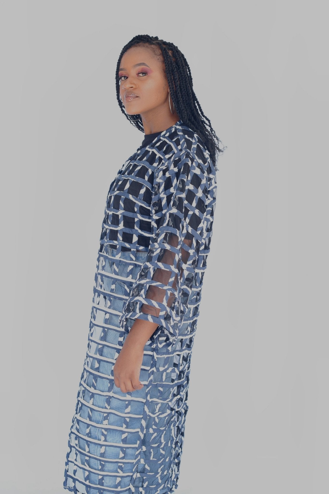 African Zebra Print Basket Kimono by Tribe Afrique - Tribe Afrique