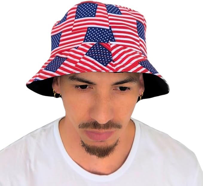 American Multi Flag African Bucket hat by Tribe Afrique - Adult size - Tribe Afrique