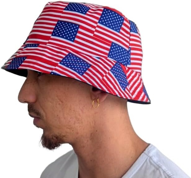 American Multi Flag African Bucket hat by Tribe Afrique - Adult size - Tribe Afrique