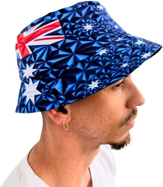 Proudly Australian Flag 3D Reversible Bucket hat by Tribe Afrique - Tribe Afrique