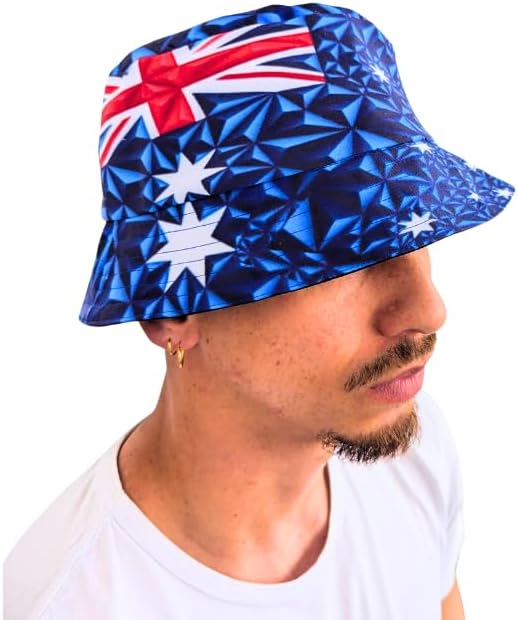 Proudly Australian Flag 3D Reversible Bucket hat by Tribe Afrique - Tribe Afrique