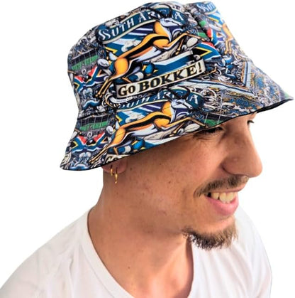 Springbok Supporters 'Go Bokke' African Bucket Hat by Tribe Afrique - Tribe Afrique