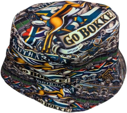 Springbok Supporters 'Go Bokke' African Bucket Hat by Tribe Afrique - Tribe Afrique