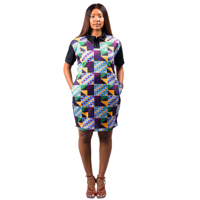 Adom Kente African Golfer Dress by Tribe Afrique
