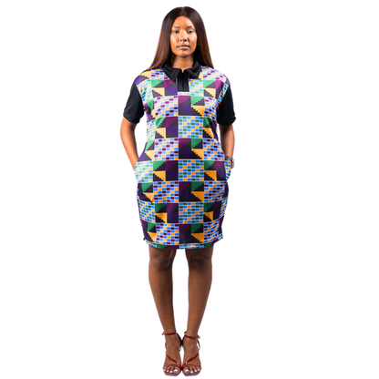 Adom Kente African Golfer Dress by Tribe Afrique