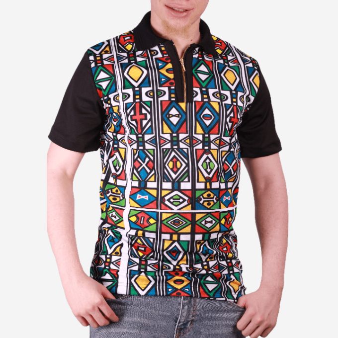Ndebele Reloaded African Golf Shirt Tribe Afrique