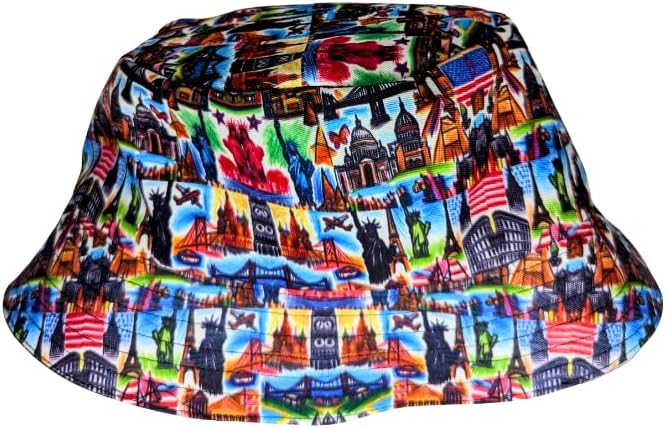 Famous American Landmarks African Bucket Hat by Tribe Afrique - Adult size - Tribe Afrique