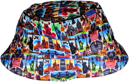Famous American Landmarks African Bucket Hat by Tribe Afrique - Adult size - Tribe Afrique