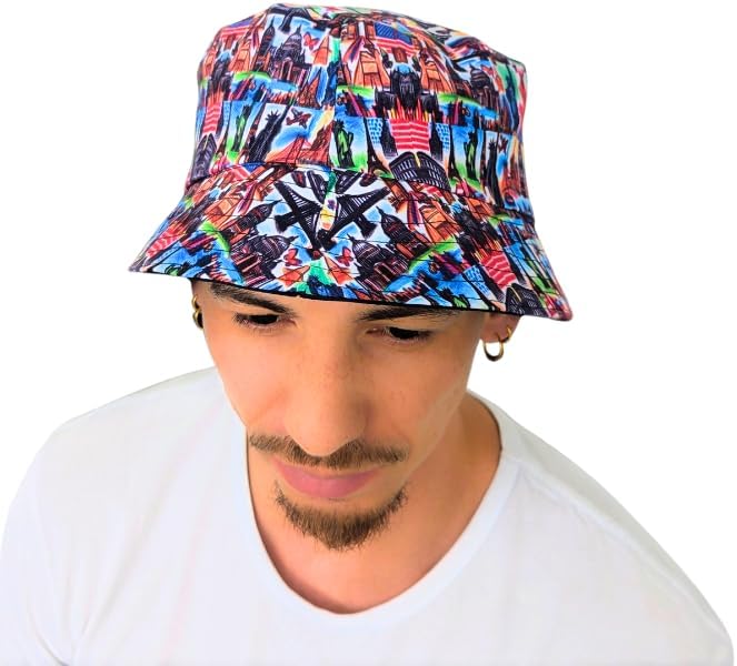 Famous American Landmarks African Bucket Hat by Tribe Afrique - Adult size - Tribe Afrique