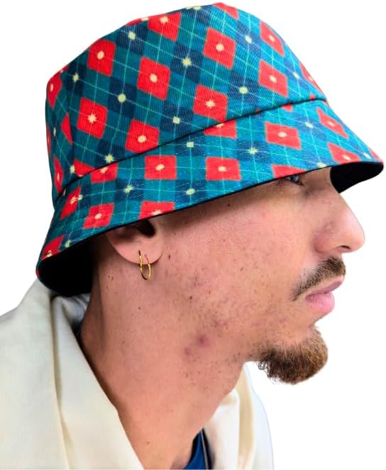 Green & Red Scottish Plaid Reversible Bucket hat by Tribe Afrique - Tribe Afrique