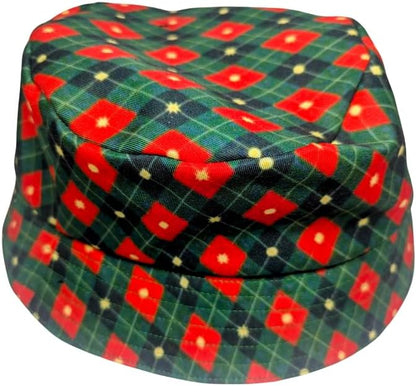 Green & Red Scottish Plaid Reversible Bucket hat by Tribe Afrique - Tribe Afrique