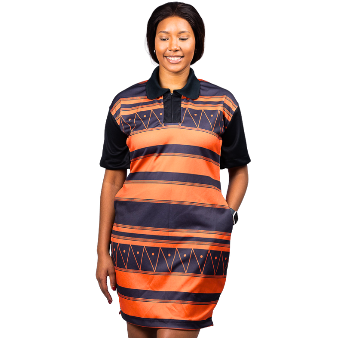 Orange Xhosa African Golfer Dress by Tribe Afrique
