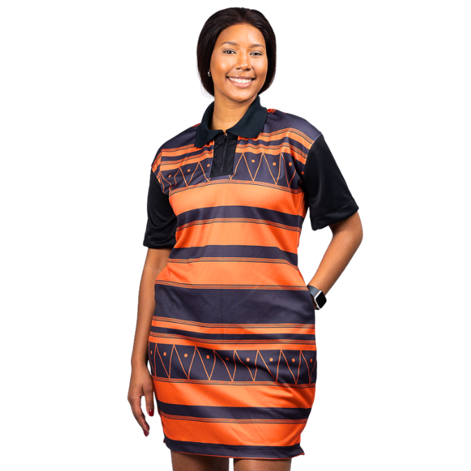Orange Xhosa African Golfer Dress by Tribe Afrique