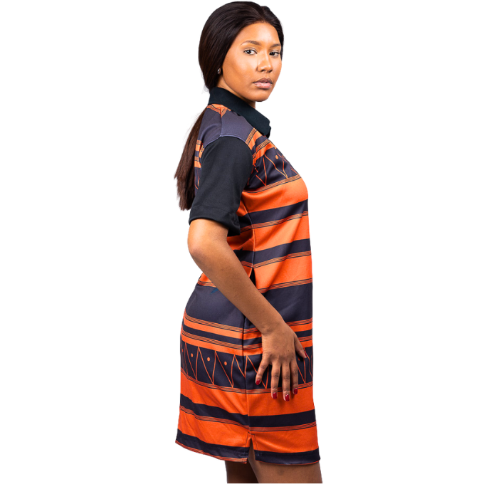 Orange Xhosa African Golfer Dress by Tribe Afrique
