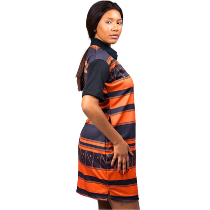 Orange Xhosa African Golfer Dress by Tribe Afrique