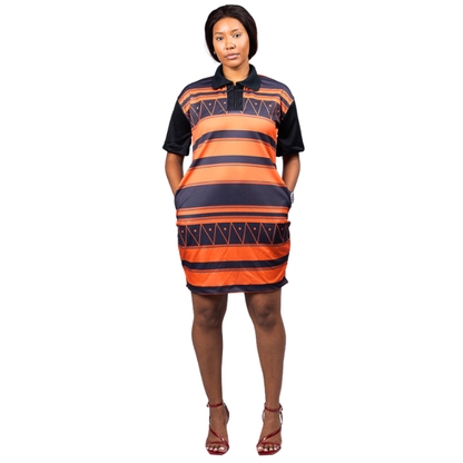 Orange Xhosa African Golfer Dress by Tribe Afrique