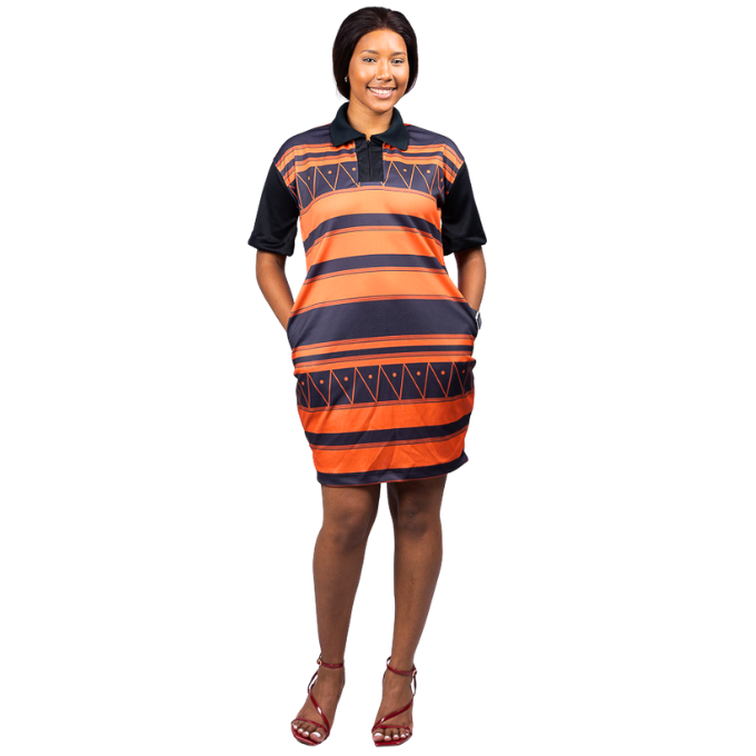 Orange Xhosa African Golfer Dress by Tribe Afrique