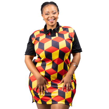 Red Amadwala African Golfer Dress by Tribe Afrique