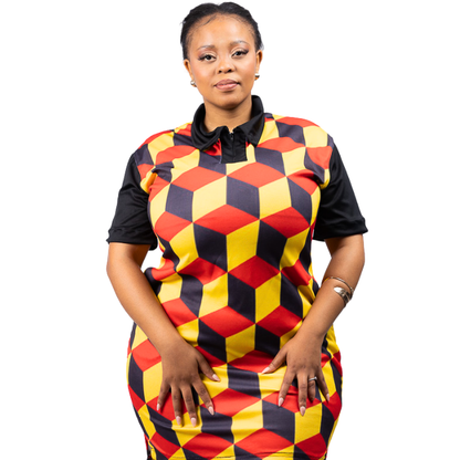 Red Amadwala African Golfer Dress by Tribe Afrique