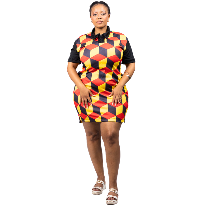Red Amadwala African Golfer Dress by Tribe Afrique