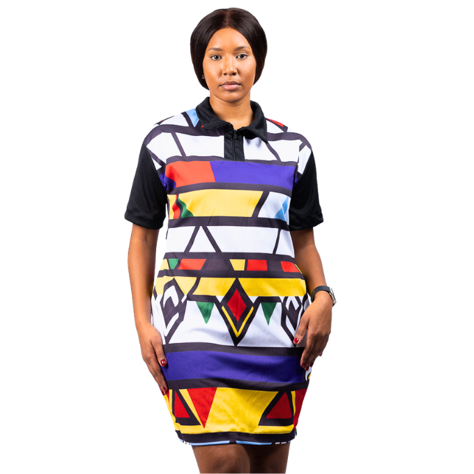 Nomvula Ndebele African Golfer Dress by Tribe Afrique