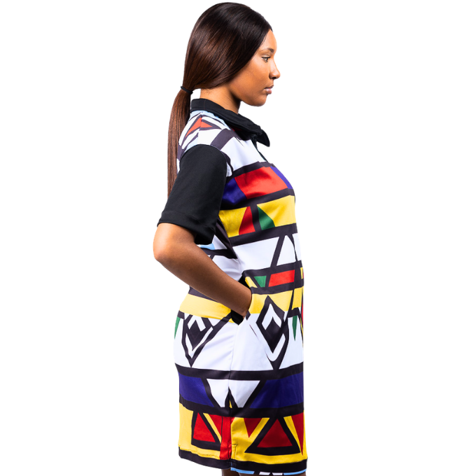 Nomvula Ndebele African Golfer Dress by Tribe Afrique