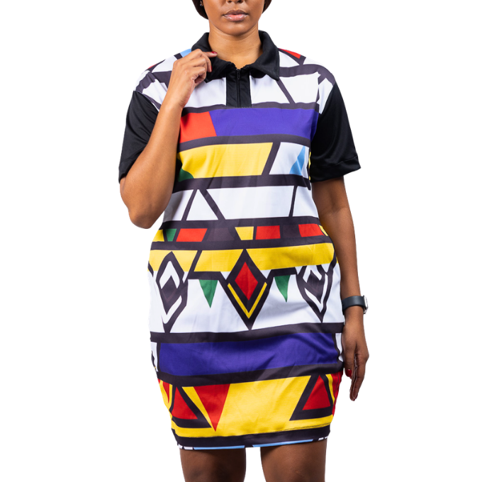 Nomvula Ndebele African Golfer Dress by Tribe Afrique