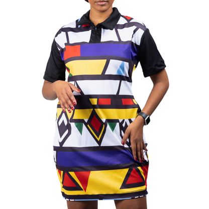 Nomvula Ndebele African Golfer Dress by Tribe Afrique